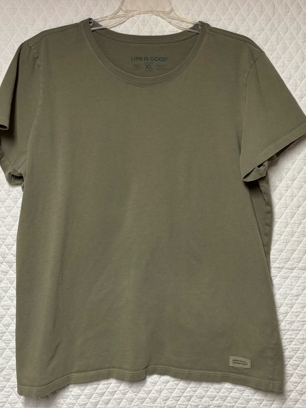 Life is Good Olive Crusher Crew Neck T-Shirt XL